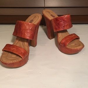 Born Heels, burnt orange/tan